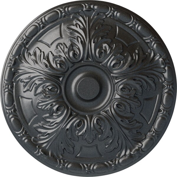 Ekena Millwork Granada Ceiling Medallion (Fits Canopies up to 4 1/4"), Hand-Painted Pewter, 15 3/4"OD x 5/8"P CM16GAPES - main